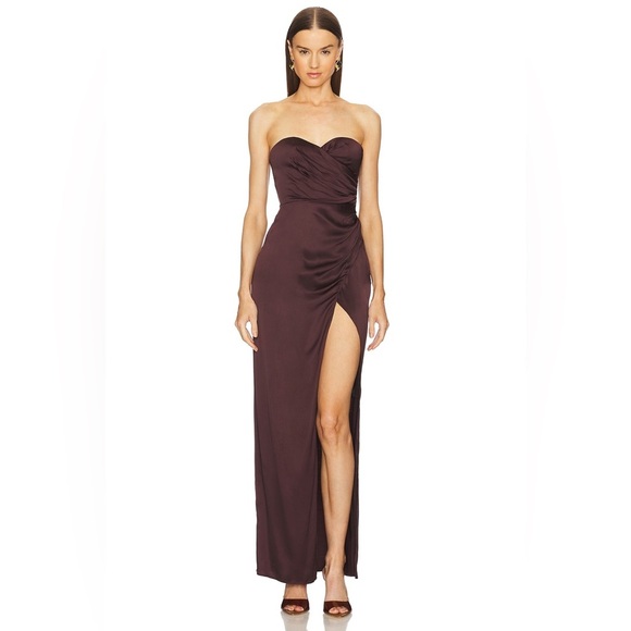 REVOLVE x Michael Costello Dimity Gown in Chocolate Brown - Picture 1 of 4
